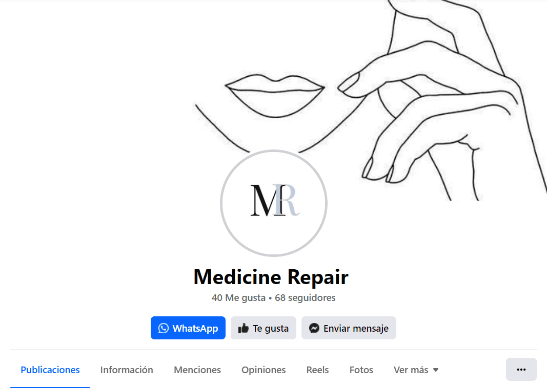 Imagen de la red social de medicine repair de facebook