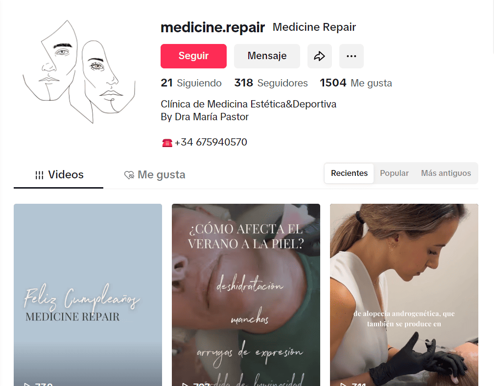 Imagen de la red social de medicine repair de tiktok
